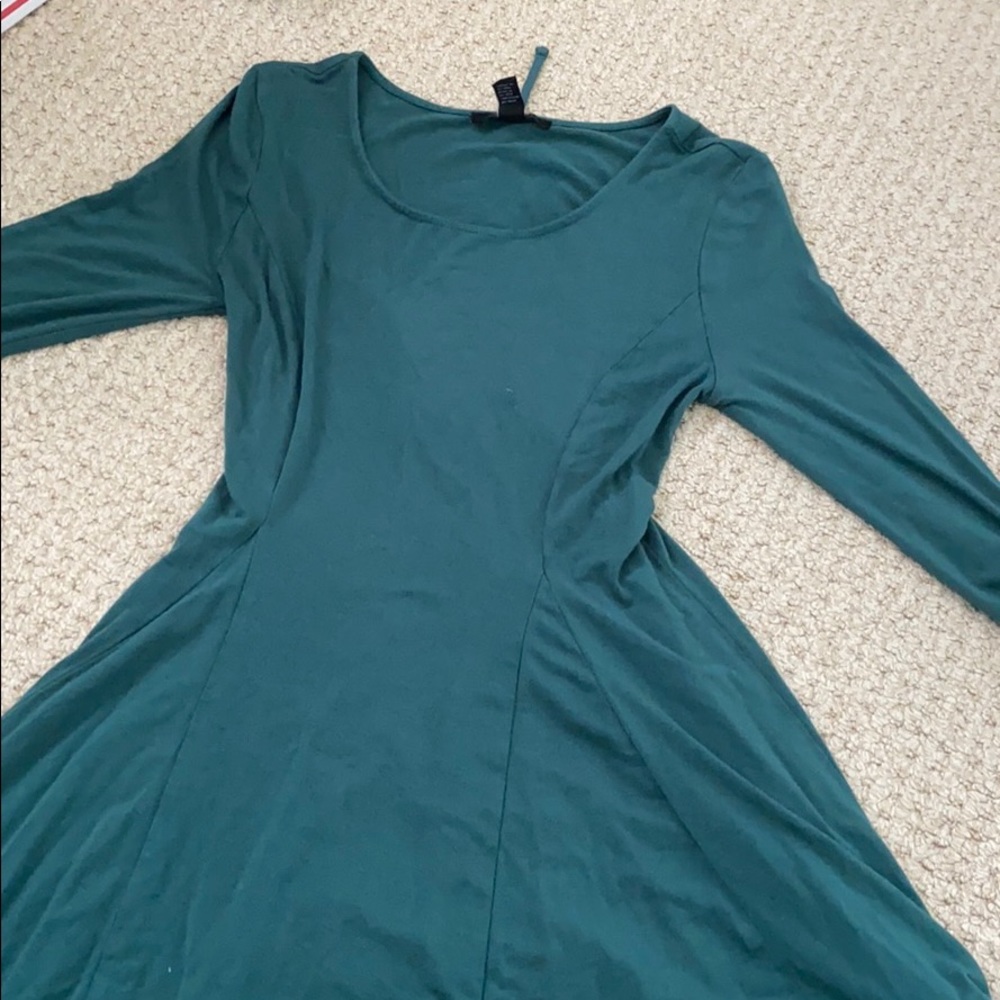 large forever 21 dark green dress